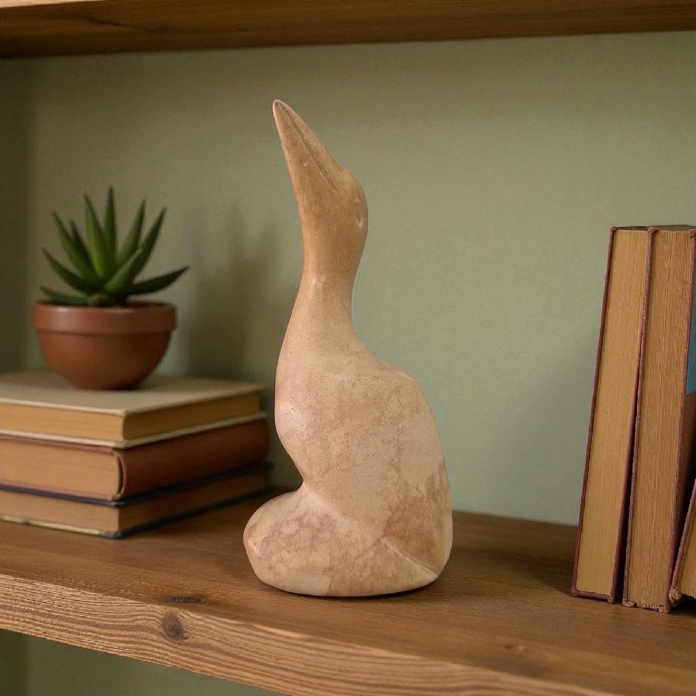 Small Elegant Carved Stone Bird